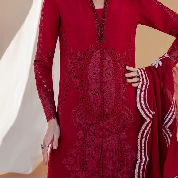 NWT Saira Rizwan Korean Raw Silk 4 piece with slip - Picture 7 of 9